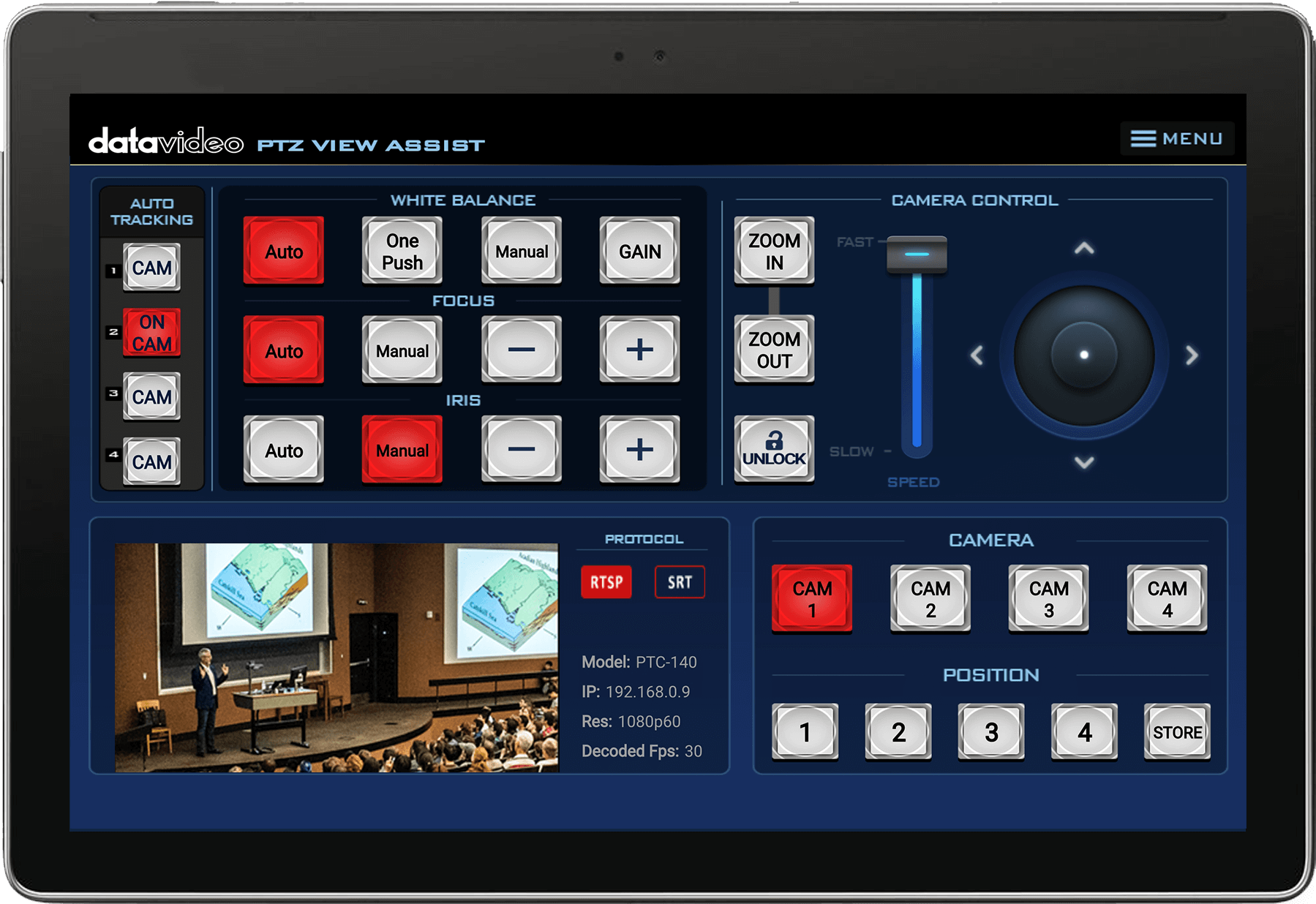 Wireless Touch Screen Camera Control
