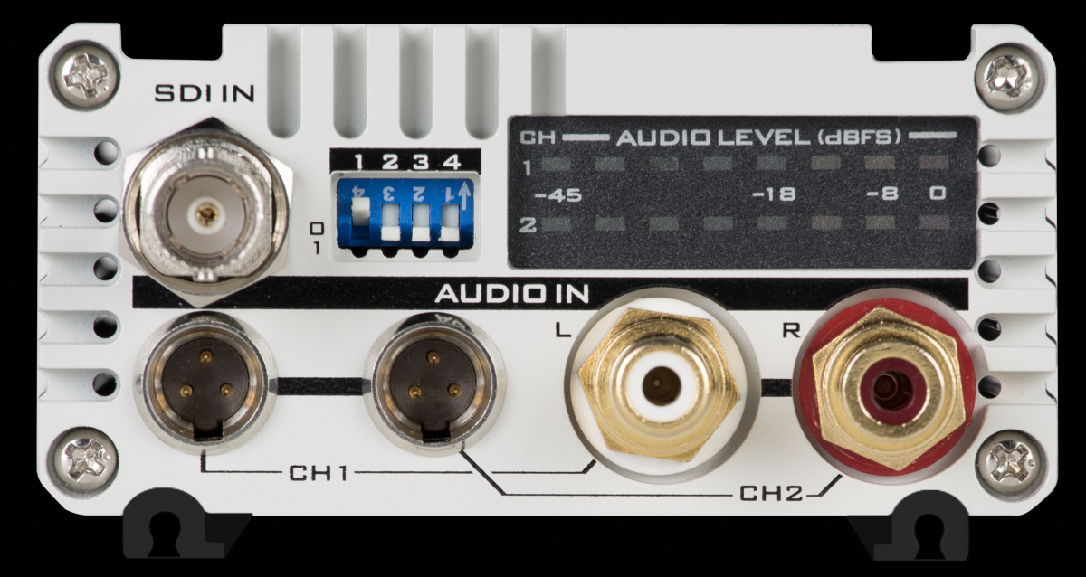 4 x Analogue Audio inputs (Mini XLR x 2, RCA x 2)