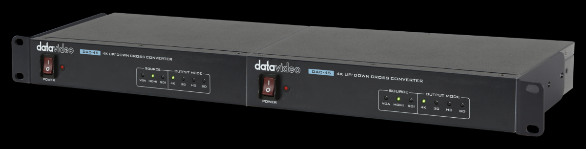 Available RMK-1 rack allows two DAC-45 to be racketed in a 19” rack. 